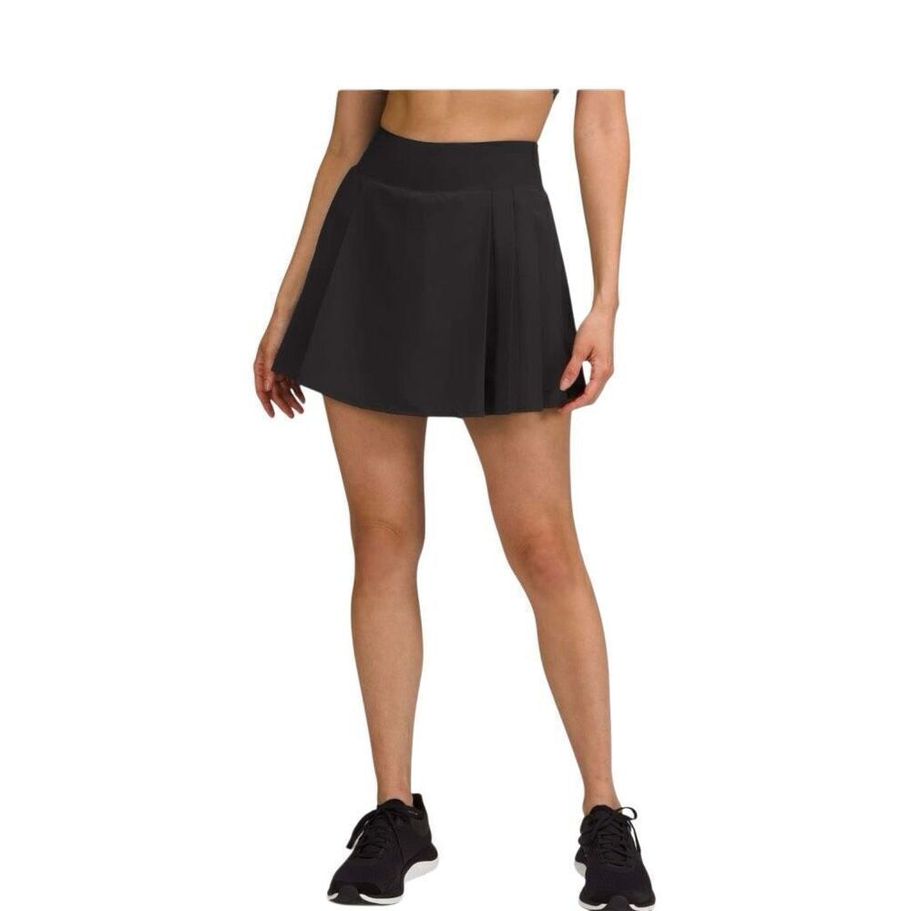 Lululemon Side-Pleat High-Rise Tennis Skirt Black Size 6 Skort